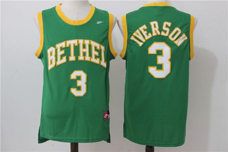 Men Philadelphia 76ers 3 Iverson Green Nike NBA Jersey